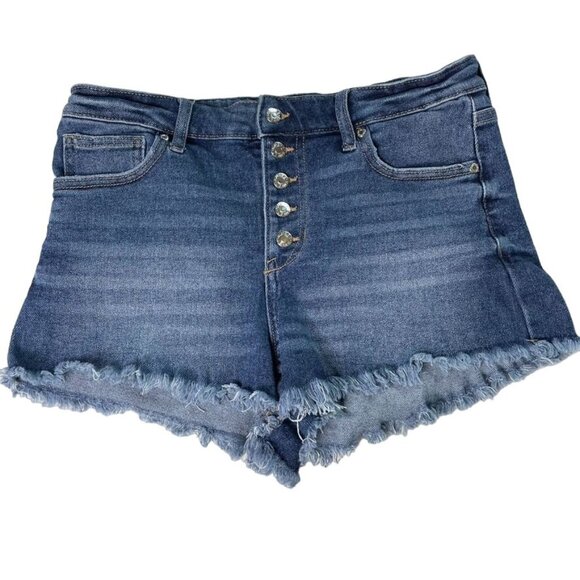 Guess Los Angeles Blue Jean Denim u Short Shorts Daisy Dukes Hot Pants Size 29 C - Picture 1 of 9